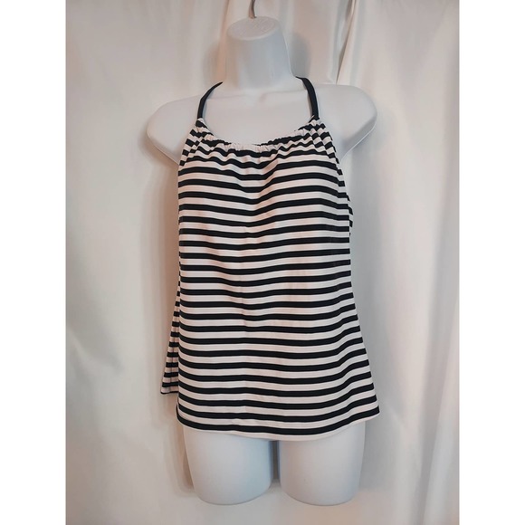Kona Swim Top Black/White Stripes - Picture 1 of 9